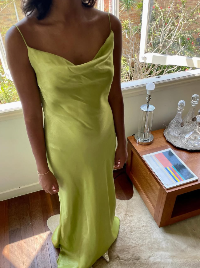Simple Sheath Spaghetti Strap Green Satin Open Back Prom Dress Graduation Prom Dress DP2185