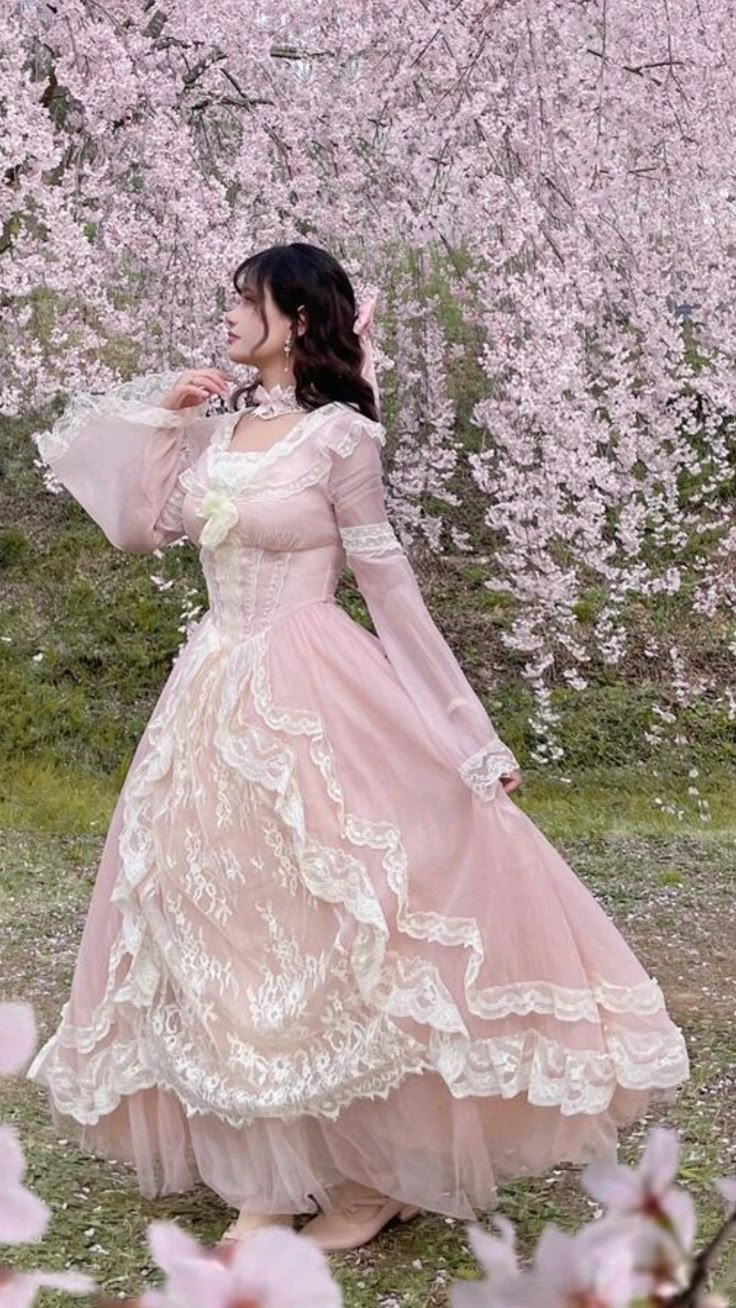 Princess Pink A Line Long Sleeve Lace Chiffon Prom Dress Party Dress 16th Birthday Dress DP3376