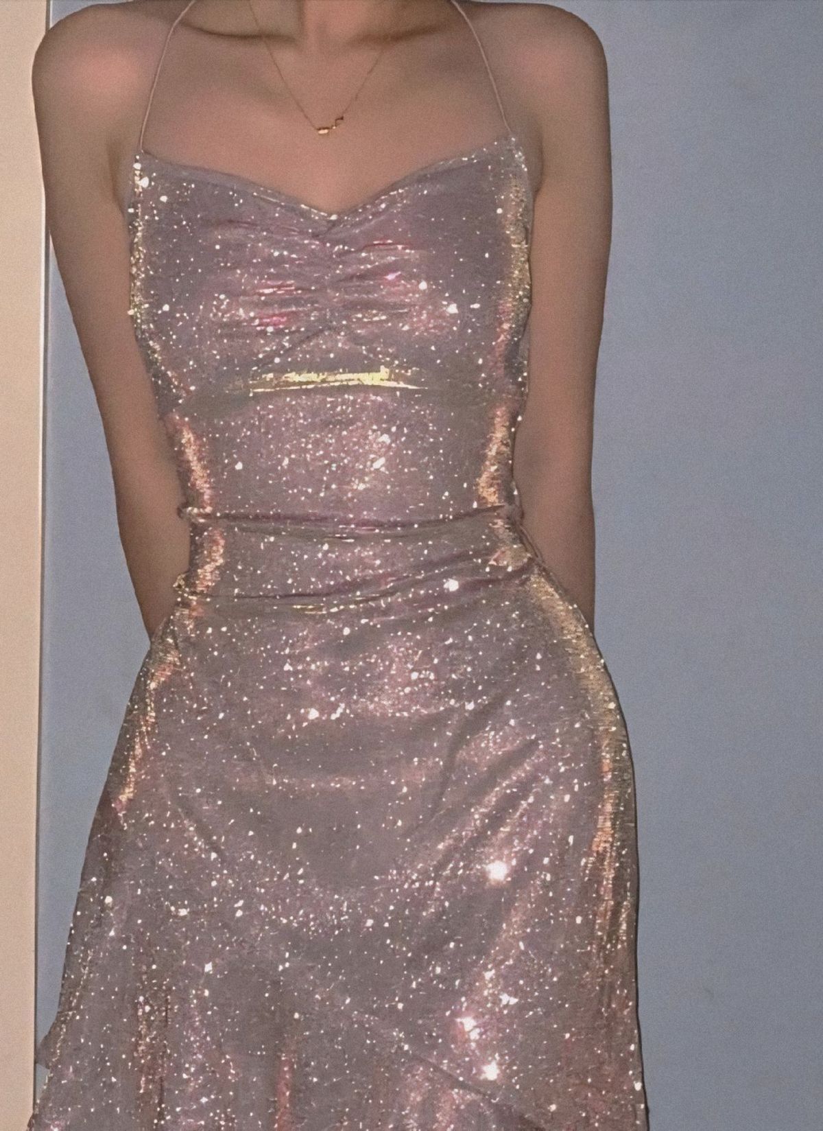 Dreamy A Line Spaghetti Strap Shiny Sequin Short Homecoming Dress Outfits DP3521