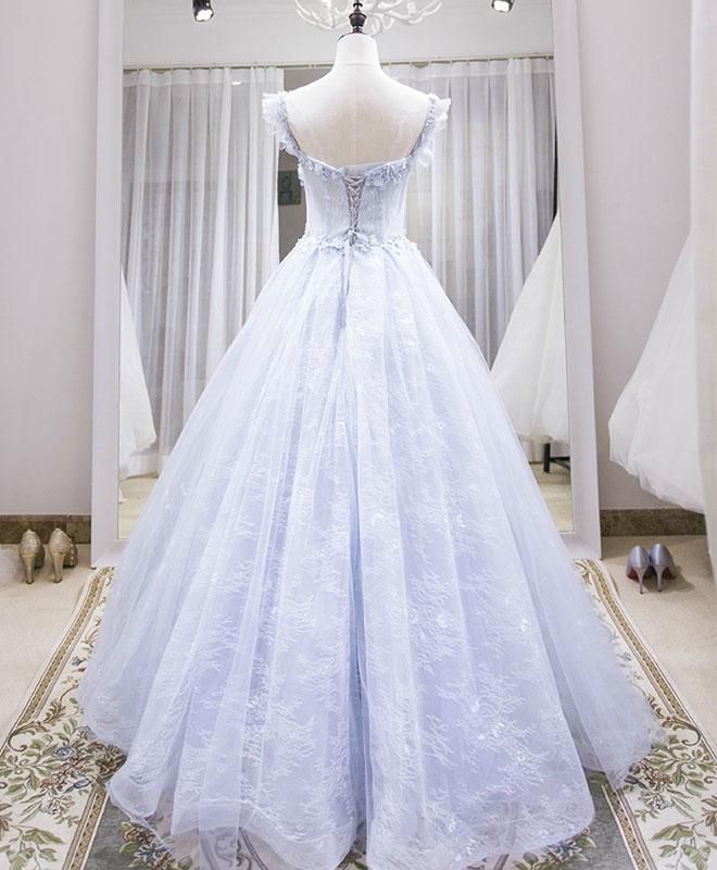 Elegant Light Purple Tulle Lace Long Prom Dress Evening Dress DP1219