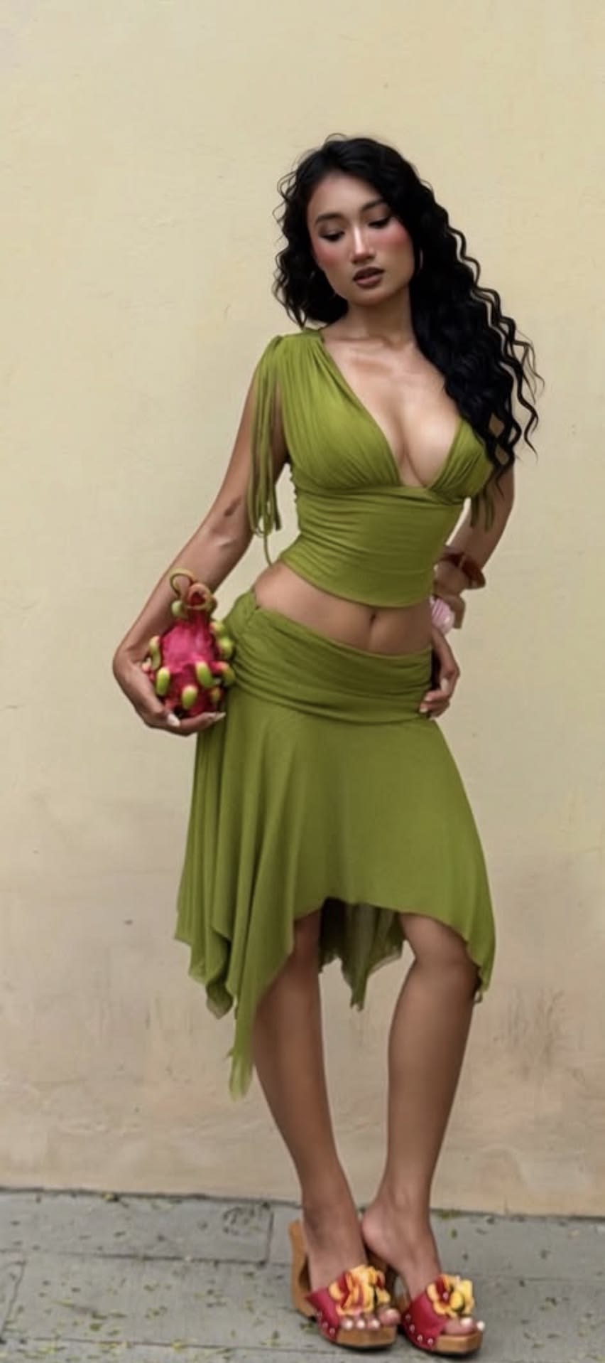 Green Two Piece A Line V Neck Chiffon Short Prom Dress Homecoming Dress DP7151