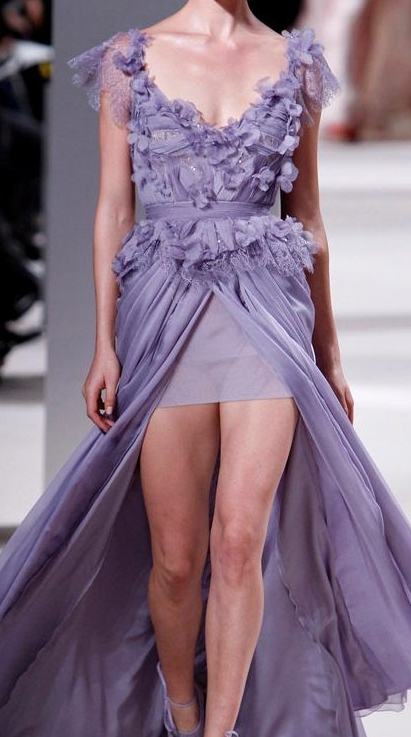 Purple Romantic A Line V Neck Flower Chiffon Prom Dress Graduation Prom Dress DP2070