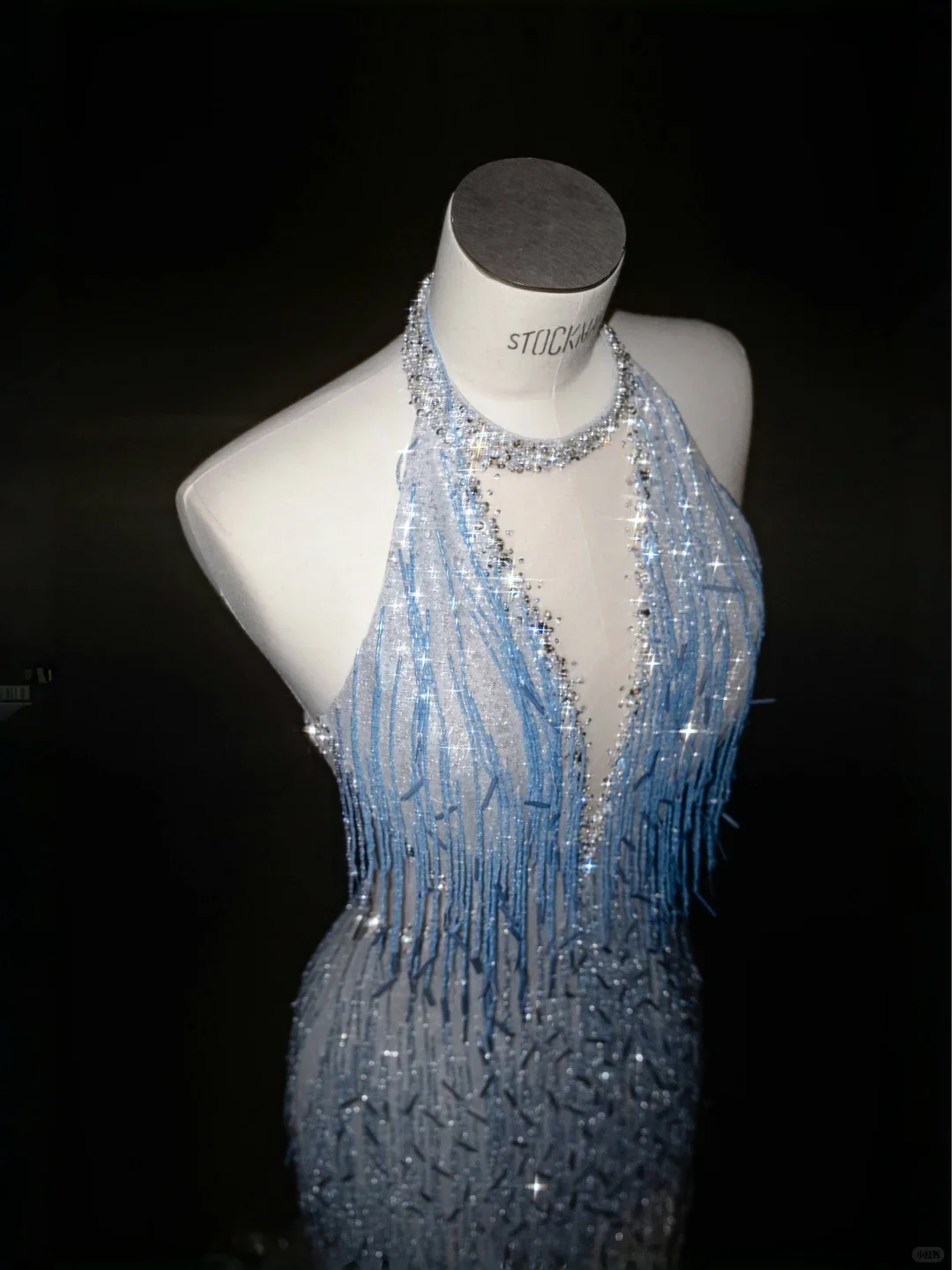 New A Line Halter Blue Sequin Long Prom Dress Evening Dress DP2653