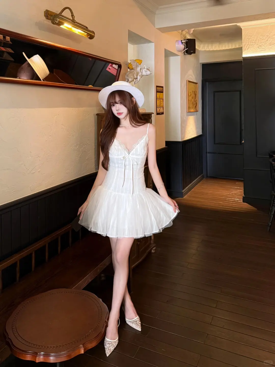 Cute A Line Spaghetti Strap White Lace Tulle Mini Homecoming Dress Cocktail Dress DP2618