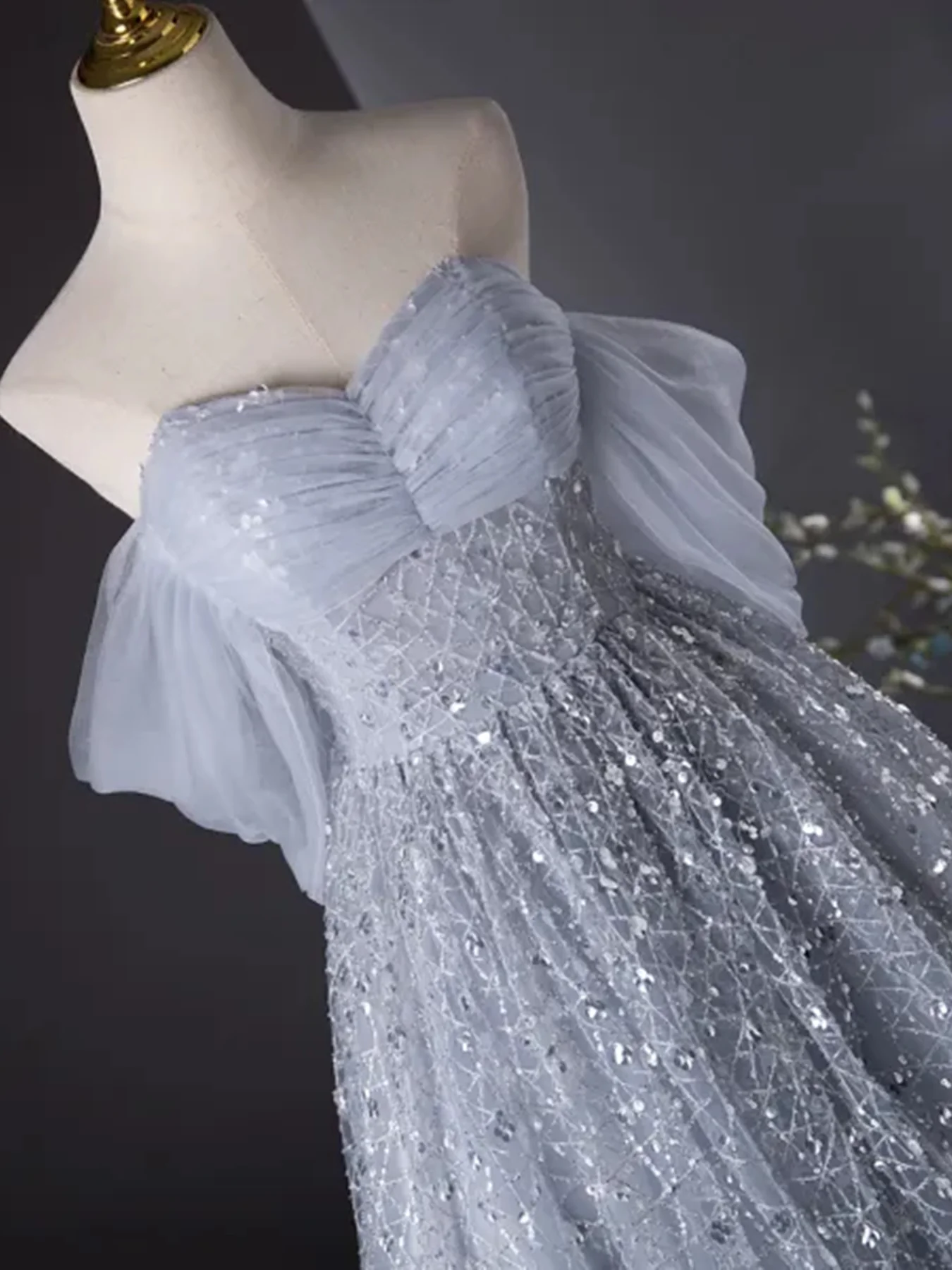 Shiny Sequins Off Shoulder Long Prom Dress Formal Evening Dress DP284