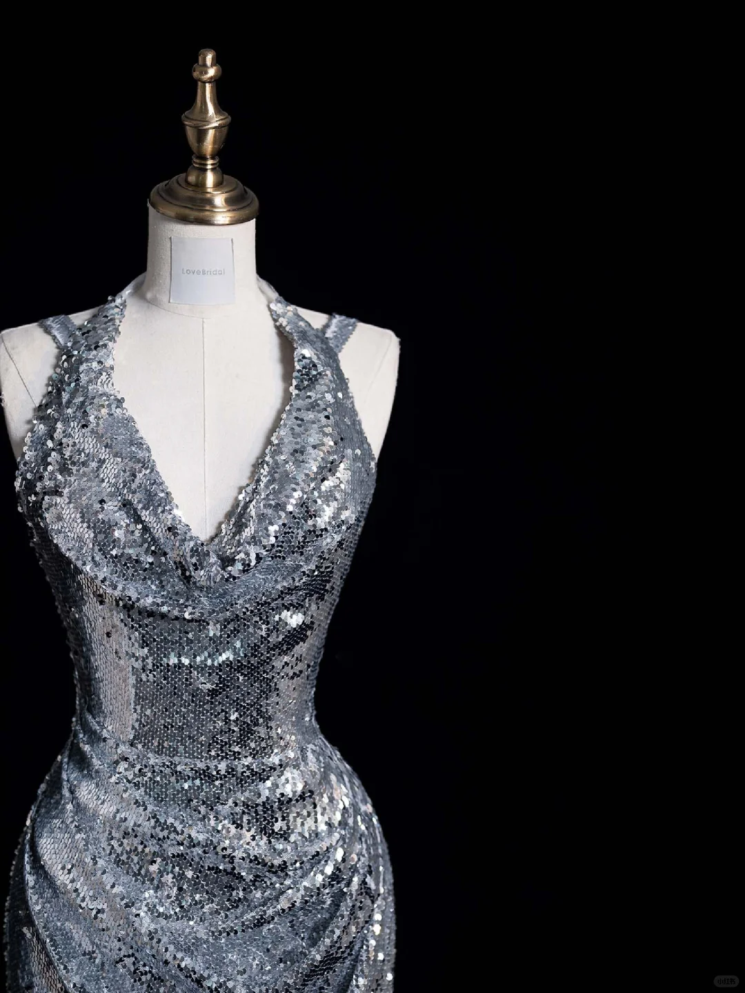 Sexy Sheath Halter Silver Sequin Long Open Back Prom Dress Graduation Prom Dress DP2014