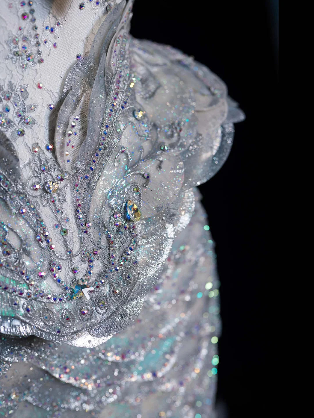 Shiny Mermaid Strapless Bow Sequin Tulle Long Prom Dress Evening Dress DP2093