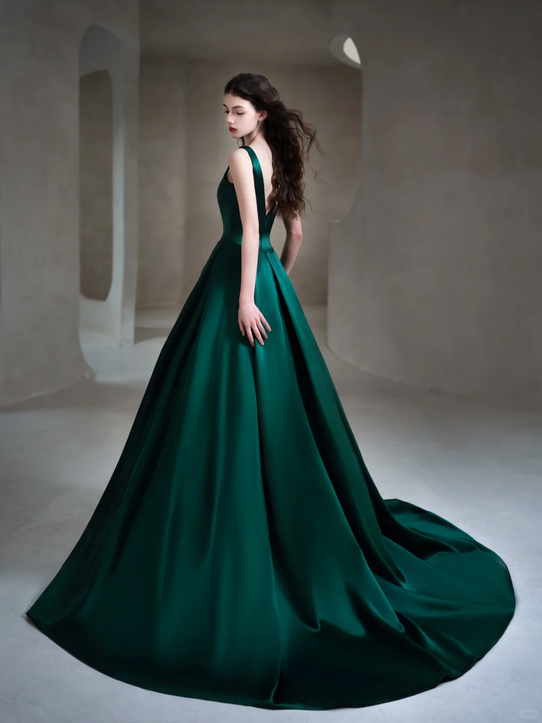 Simple Dark Green A Line Strap Satin Long Date Dress Prom Dress Evening Dress DP3431