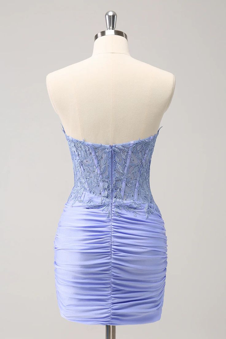 Sexy Sheath Sweetheart Satin Short Prom Dresses with Beading DP754