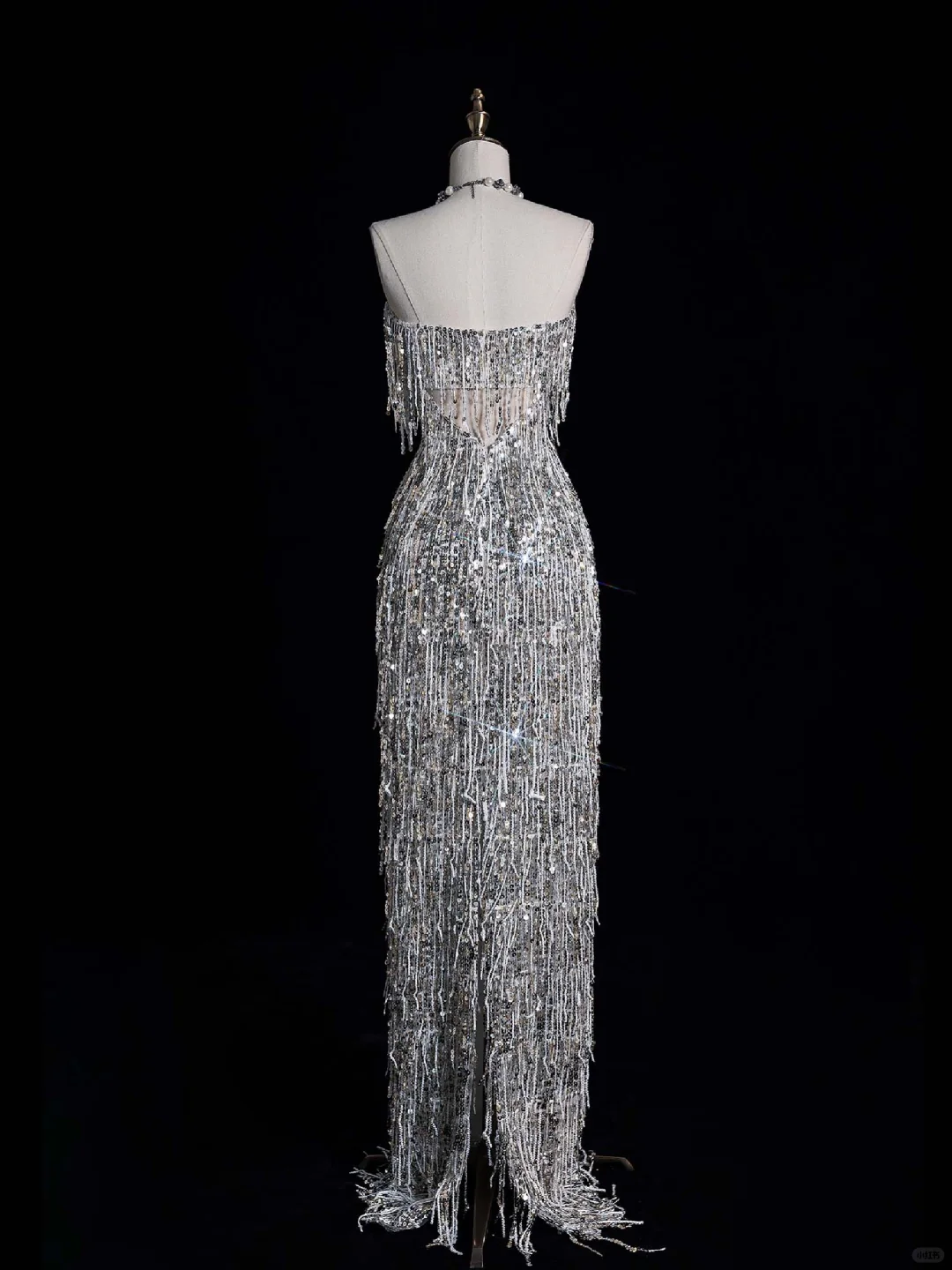 Shiny Sheath Strapless Silver Sequin Long Prom Dress Evening Dress DP2094
