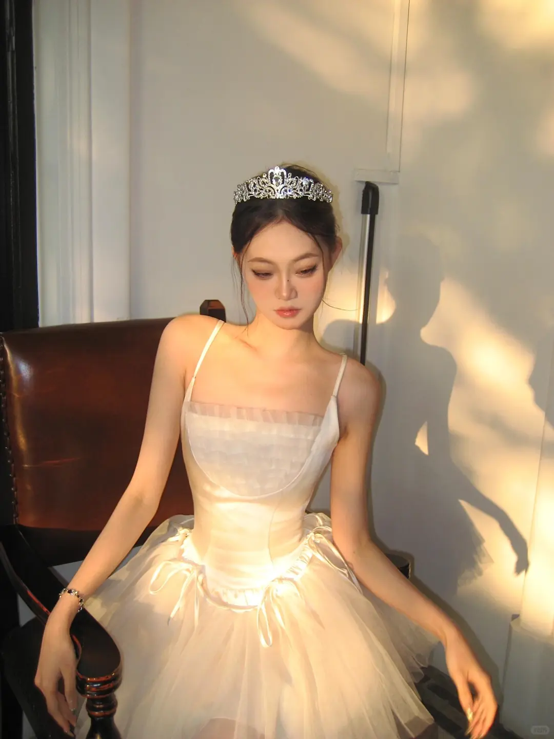 Princess A Line Spaghetti Strap Ivory Tulle Satin Mini Homecoming Dress Birthday Dress DP2611