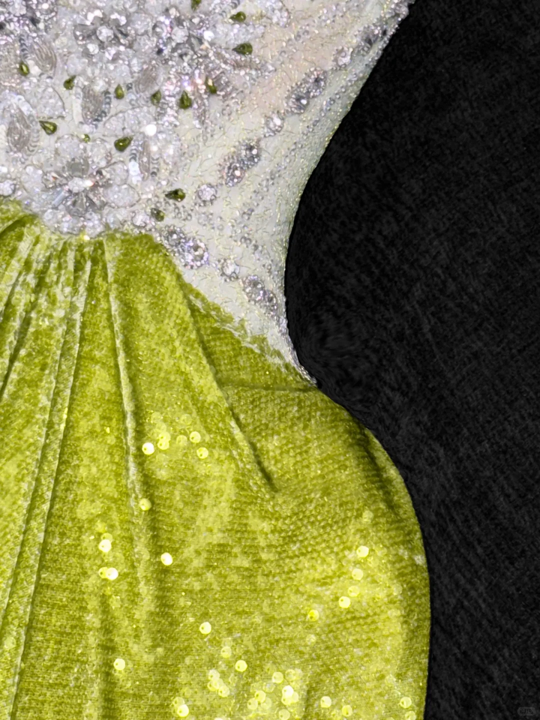 Gorgeous Mermaid Strapless Rhinestone Green Sequin Tulle Long Prom Dress Evening Dress DP2557