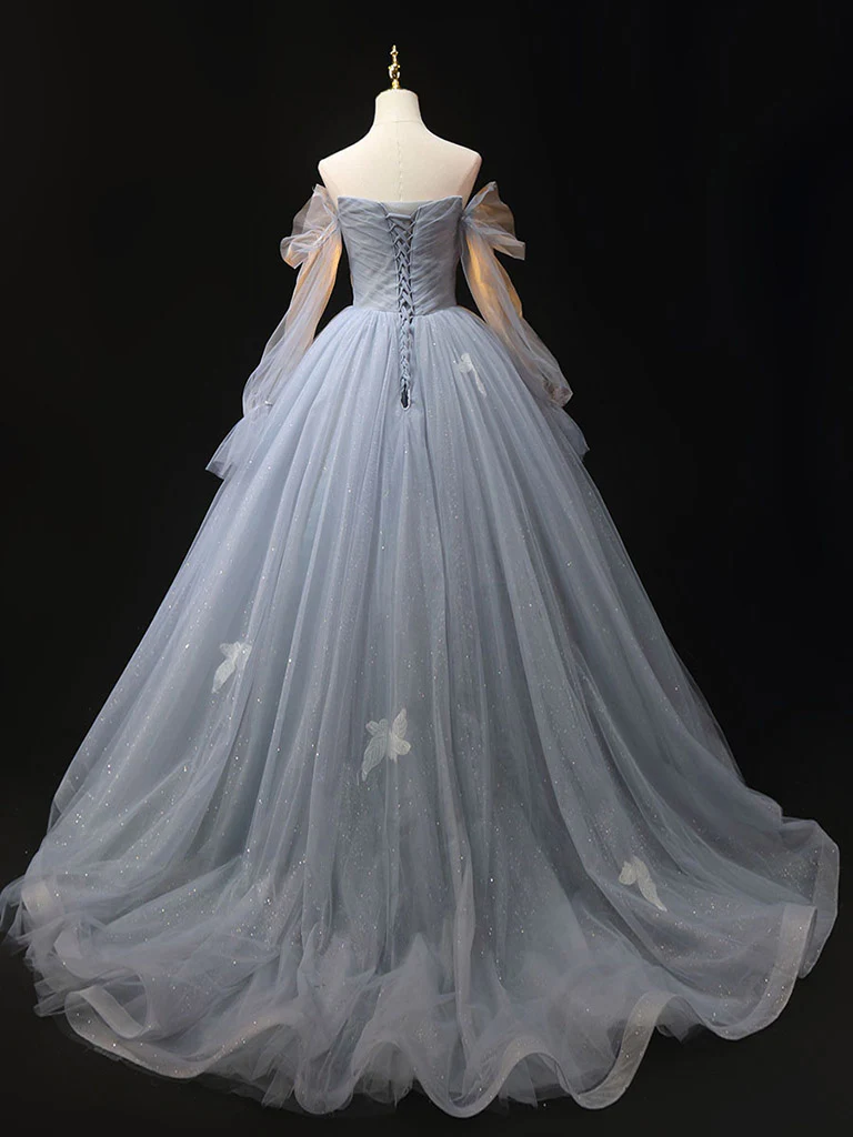 Elegant Tulle Appliques Long Prom Dress Formal Evening Dress DP613