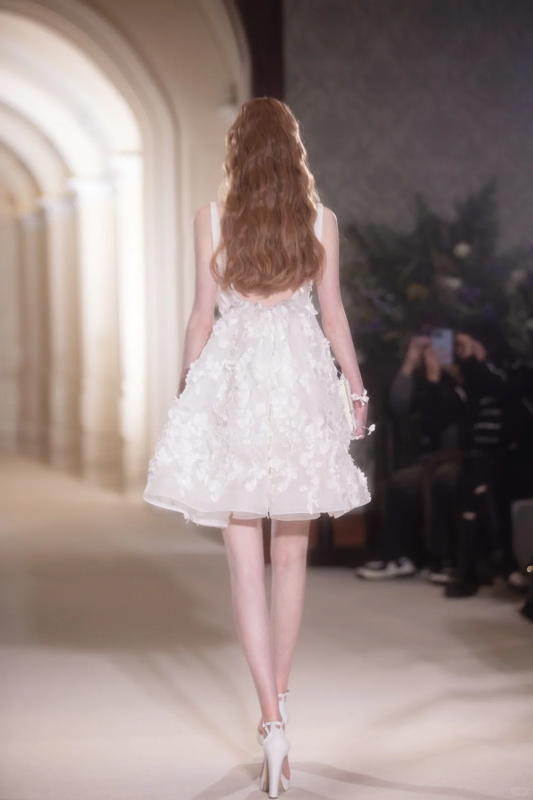 3D Floral A Line Straps White Tulle Satin Short Homecoming Dress Cocktail Dress DP2843