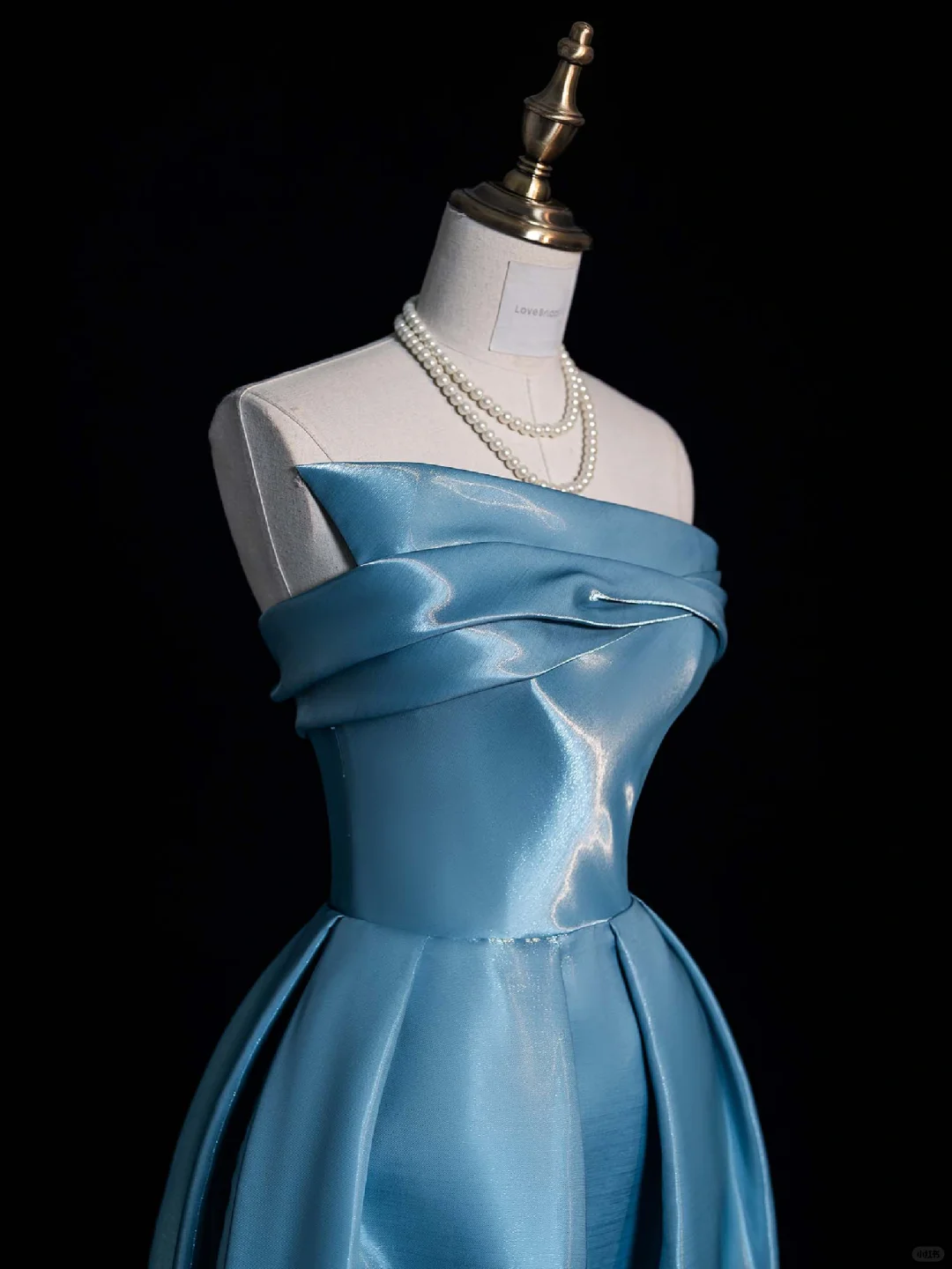 Cute A Line Strapless Blue Satin Party Dress Prom Graduation Prom Dress DP1988