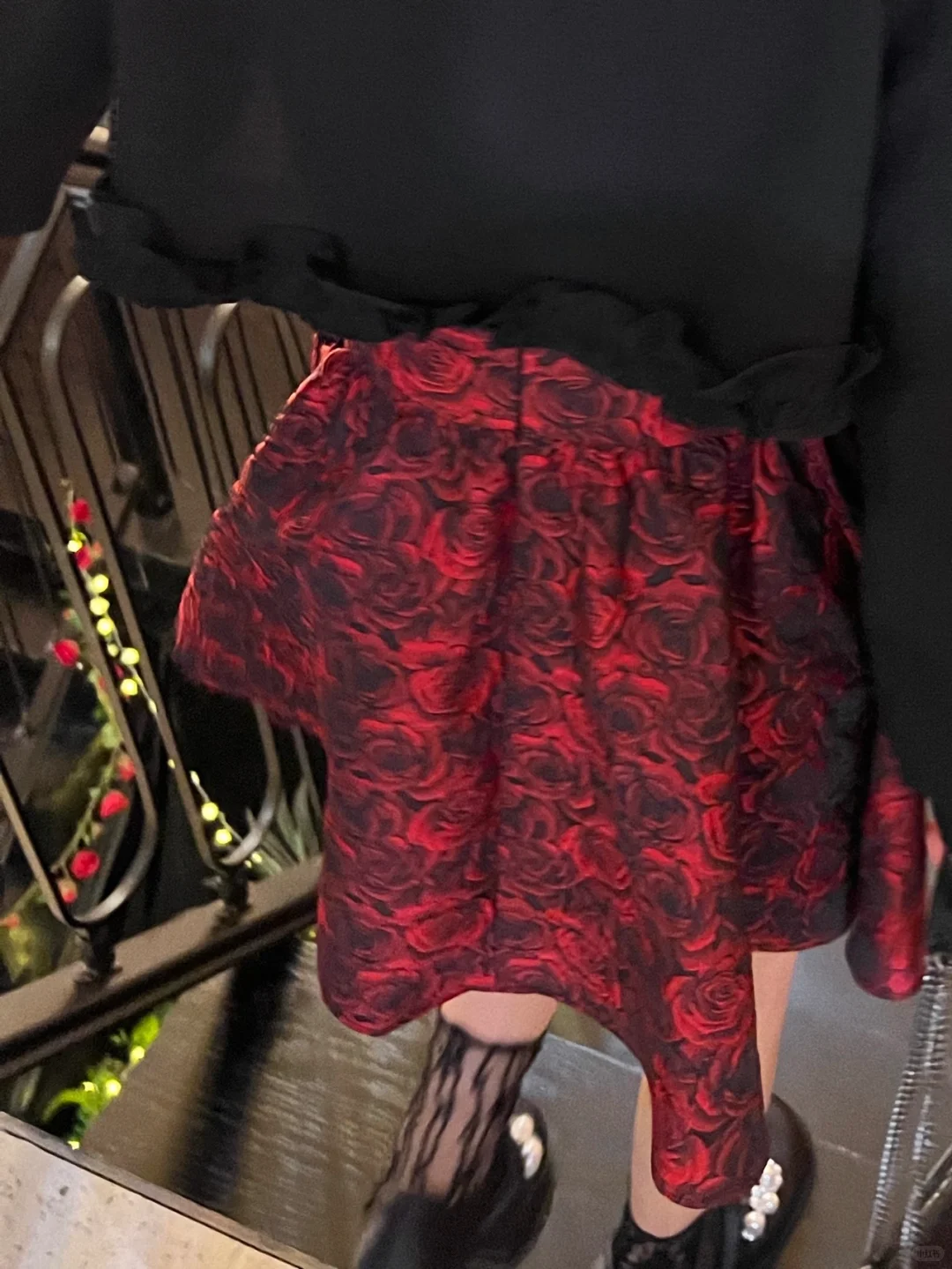 Cute A Line Spaghetti Strap Red Print Floral Satin Short Homecoming Dress Cocktail Dress DP2672