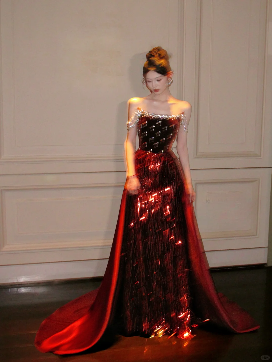 Burgundy A Line Strapless Exquisite Beaded Sequin Tulle Velvet Long Prom Dress Formal Dress DP3333