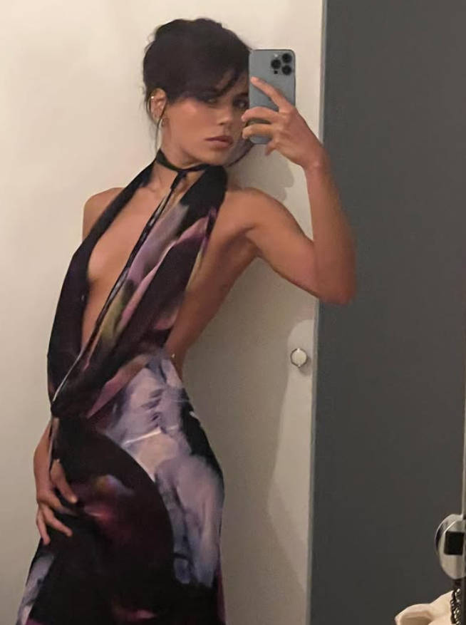 Sexy Sheath Halter Purple Print Floral Chiffon Long Prom Dress Evening Dress DP3827