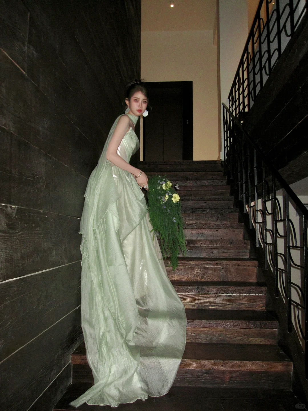 New A Line Strapless Green Chiffon Long Sweep Party Dress Prom Dress DP2508