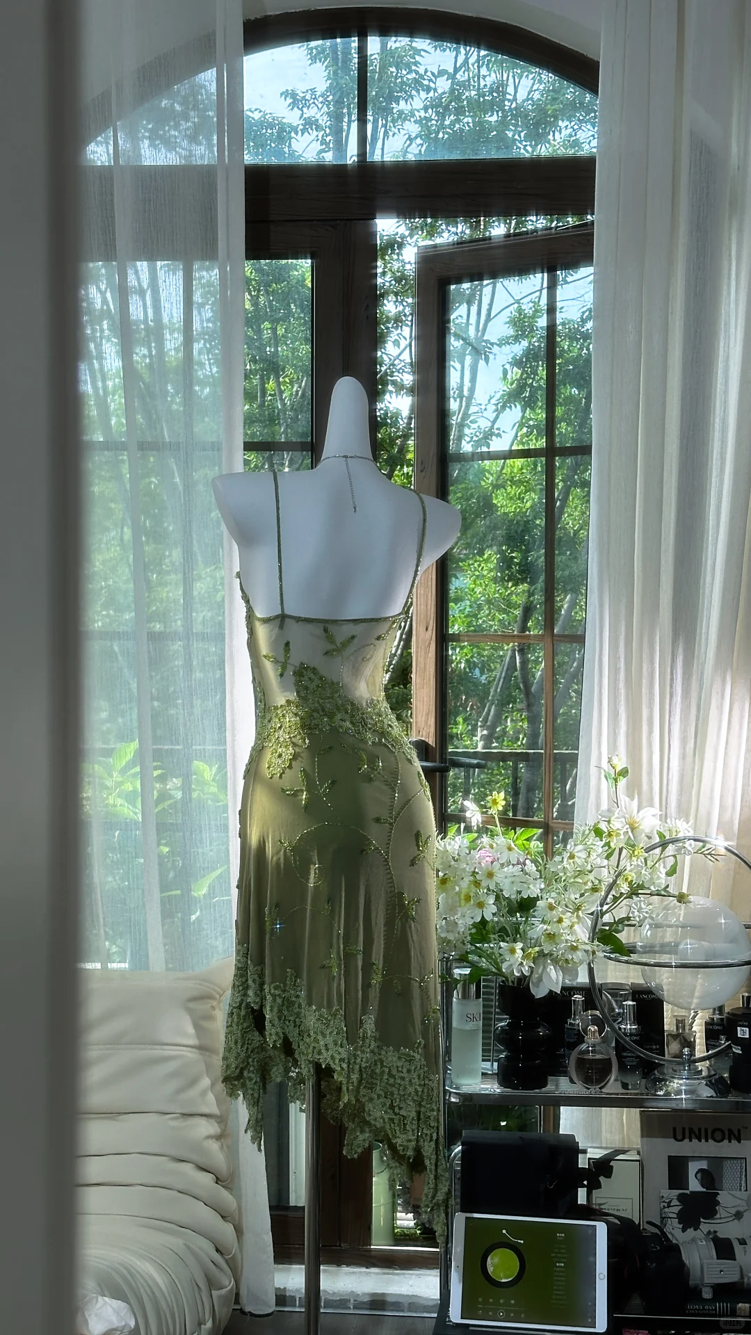 Dreamy Green Appliques Beaded Cute Chiffon Homecoming Dress Date Dress Birthday Dress DP2947