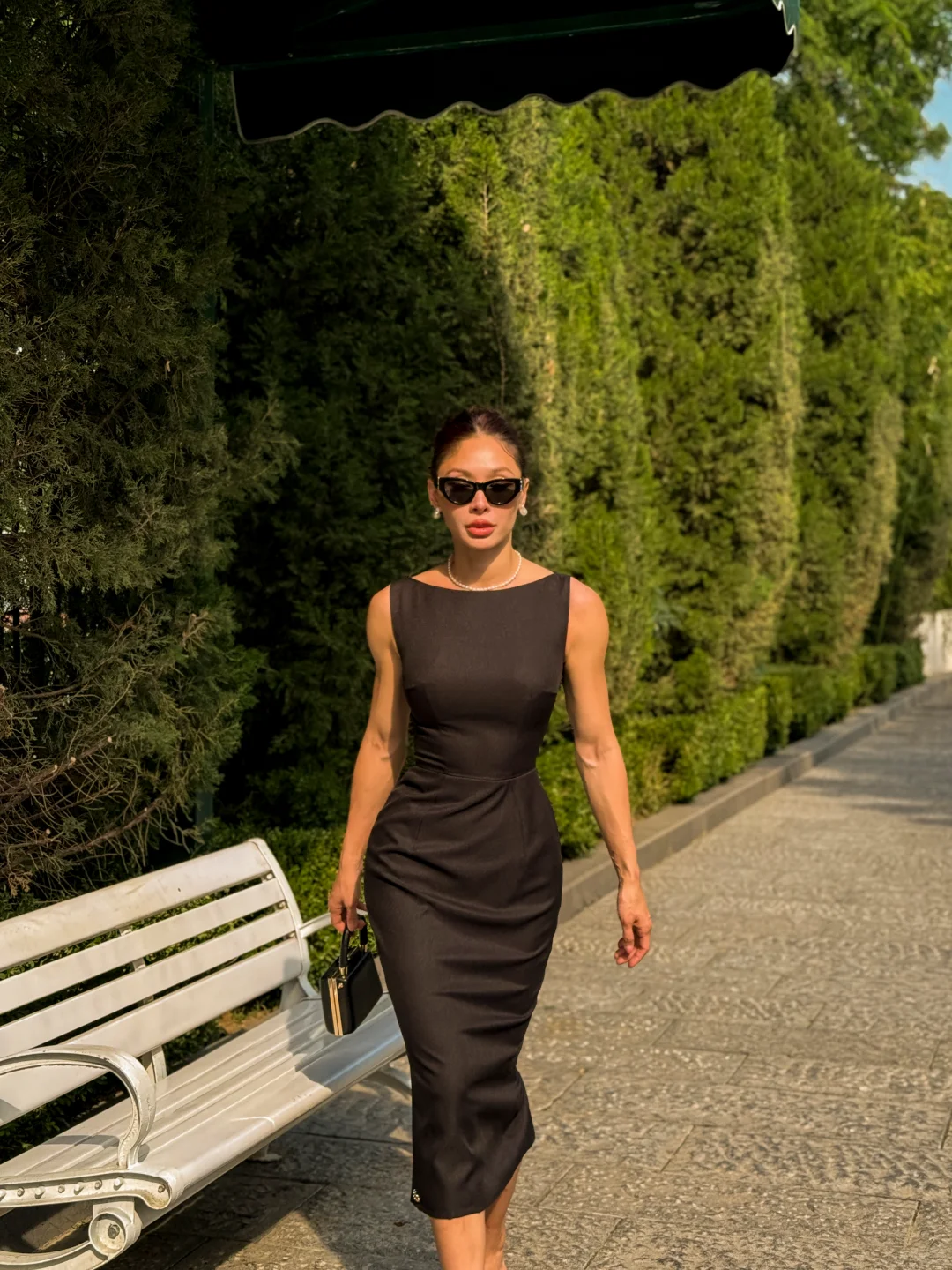 Elegant Black Sheath Sleeveless Satin Tea Length Prom Dress Homecoming Dress DP3754