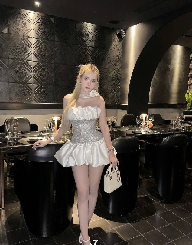 Cute Strapless Silver Sequin White Satin Short Homecoming Dress Date Dress DP2957