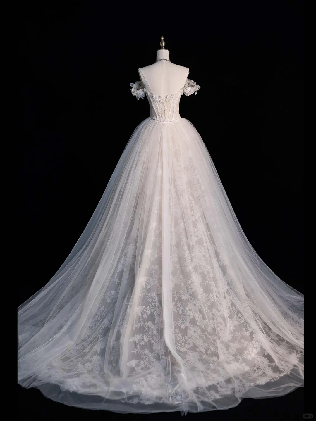 White Gentle A Line Off the Shoulder Floral Lace Long Prom Dress Wedding Dress DP3236
