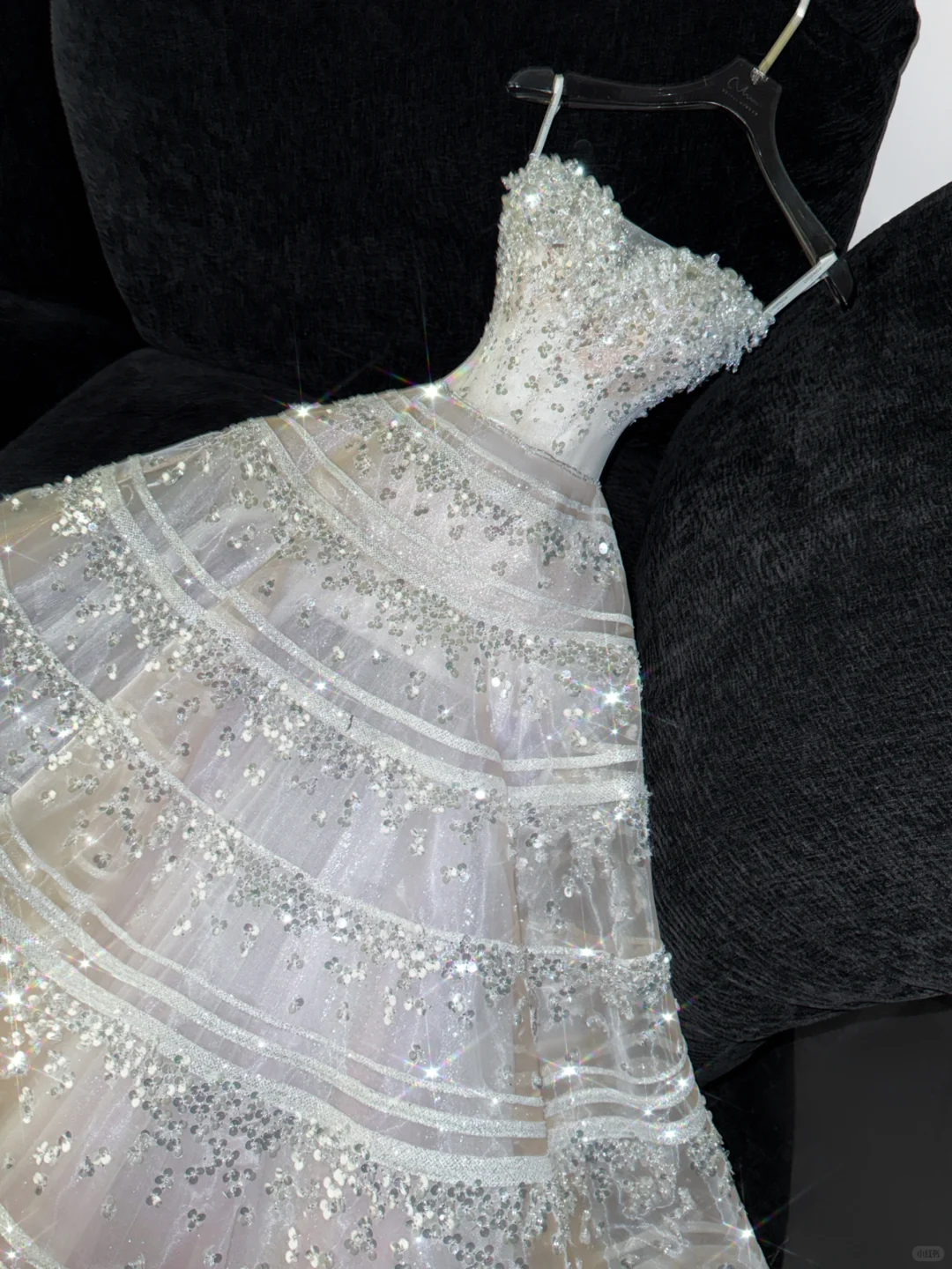 Stunning A Line Strapless Beaded Sequin White Tulle Long Prom Dress Party Dress DP2574