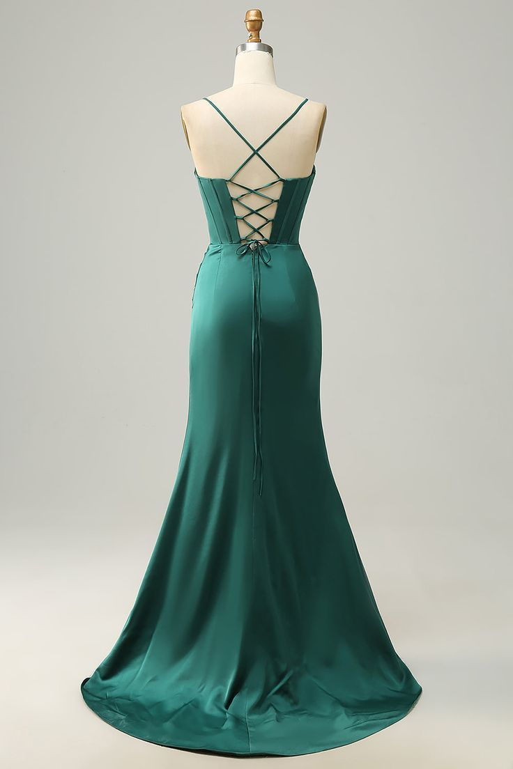 Simple Mermaid Long Prom Dress With Slit DP125