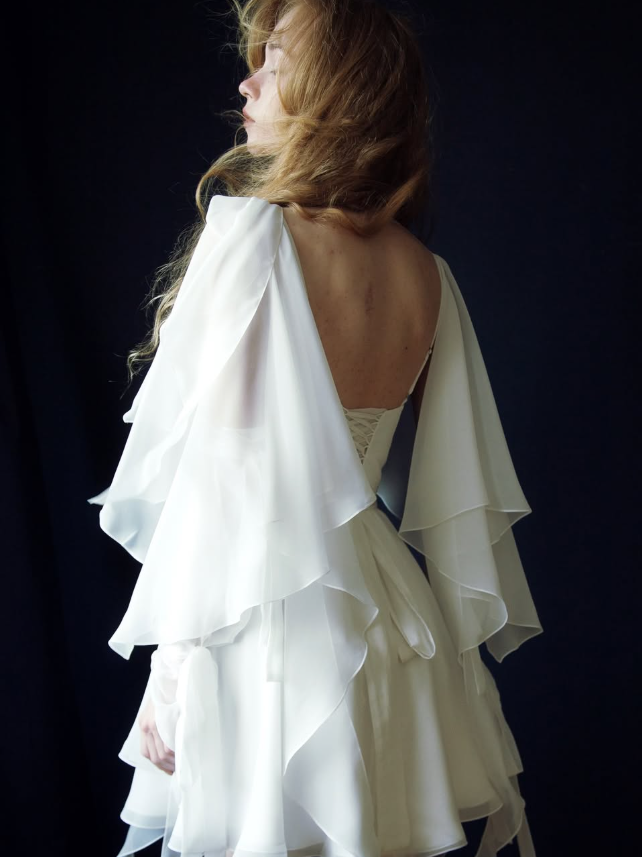 White Flowy A Line Spaghetti Strap Chiffon Short Homecoming Dress Outfits DP3147