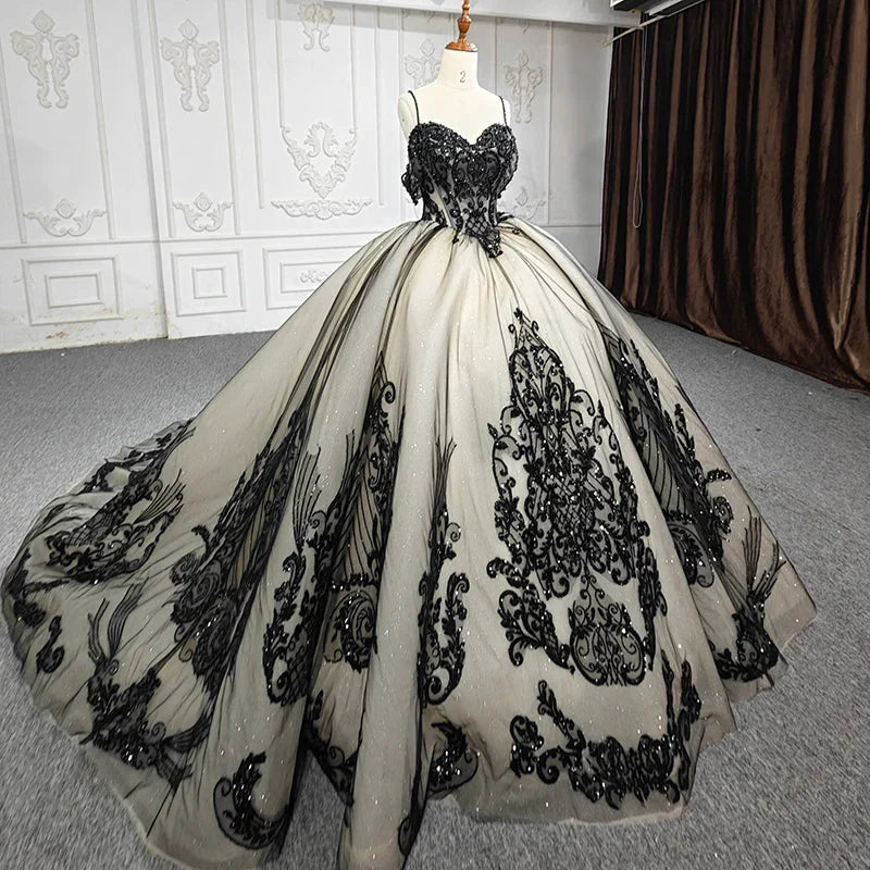 Off-the-shoulder Beading Appliques Tulle Prom Dresses Ball Gowns DP895
