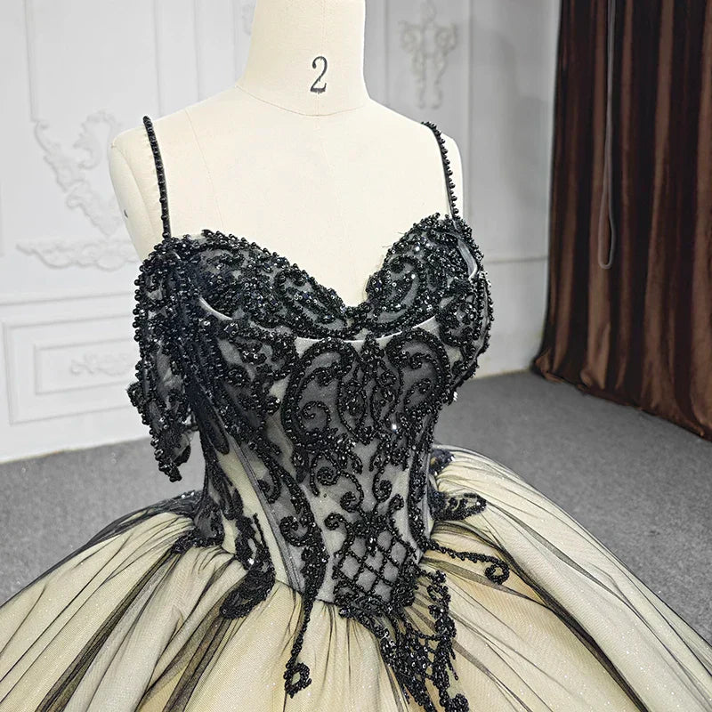 Off-the-shoulder Beading Appliques Tulle Prom Dresses Ball Gowns DP895