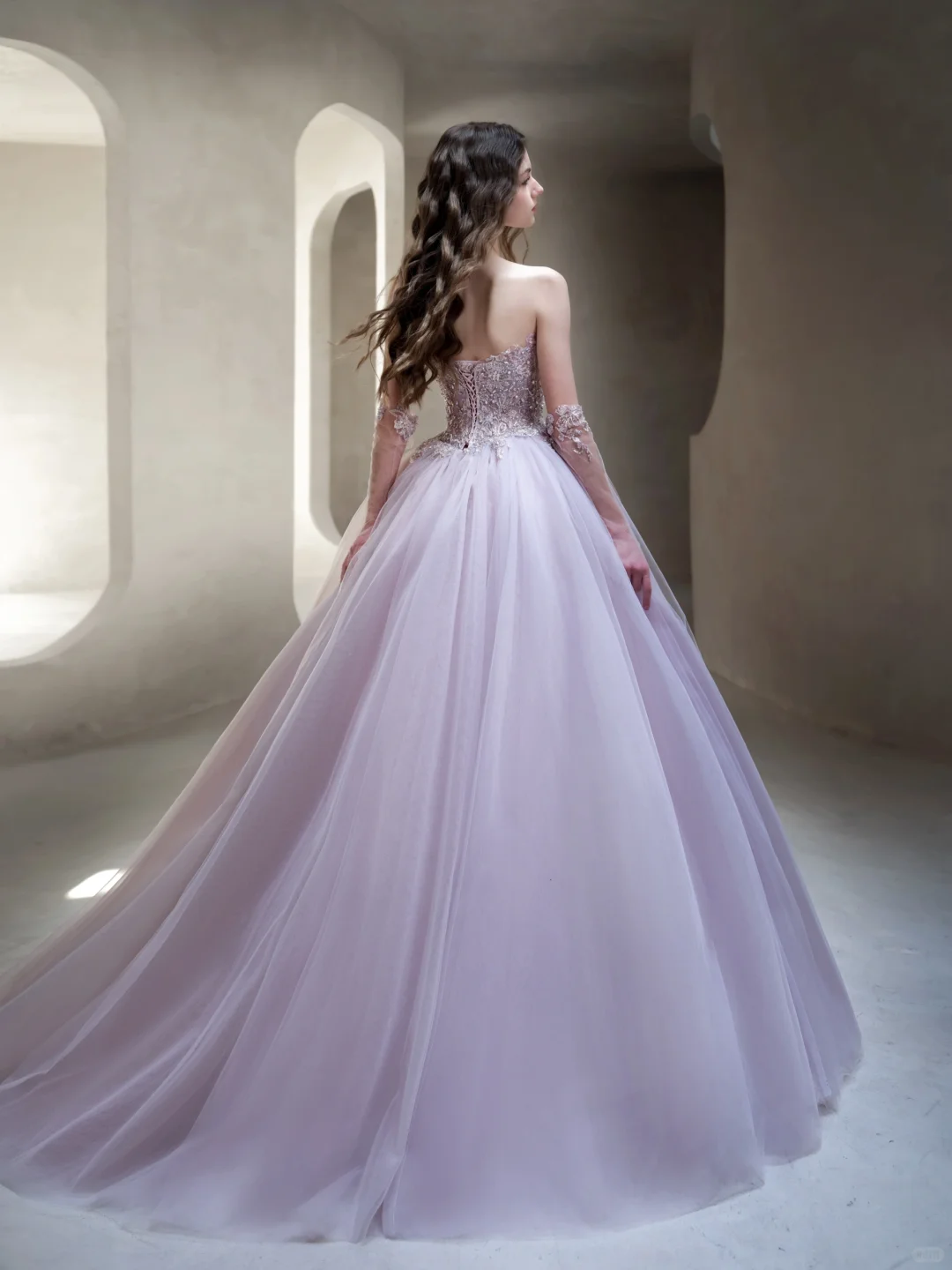 Lilac A Line Sweetheart Neck Beaded Tulle Long Date Dress Prom Dress Evening Dress DP3433