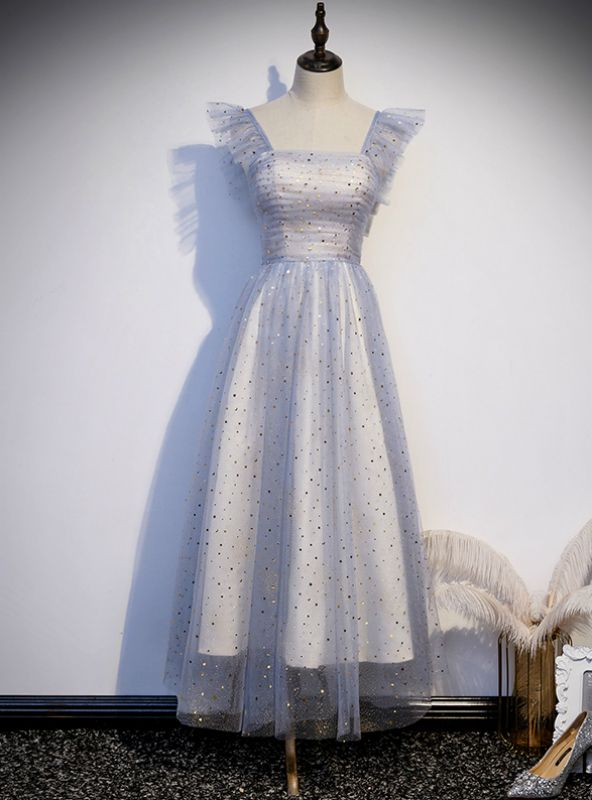 Lovely Tulle Bling Midi Length Party Dress Homecoming Dress DP390