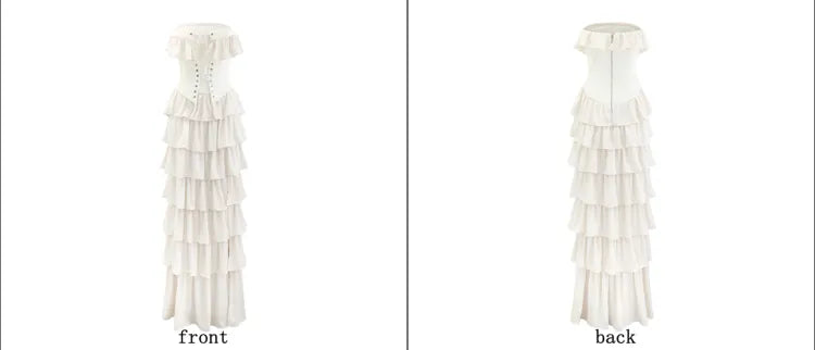 Sexy Sheath Strapless Ivory Chiffon Satin Long Prom Dress Evening Dress DP1731