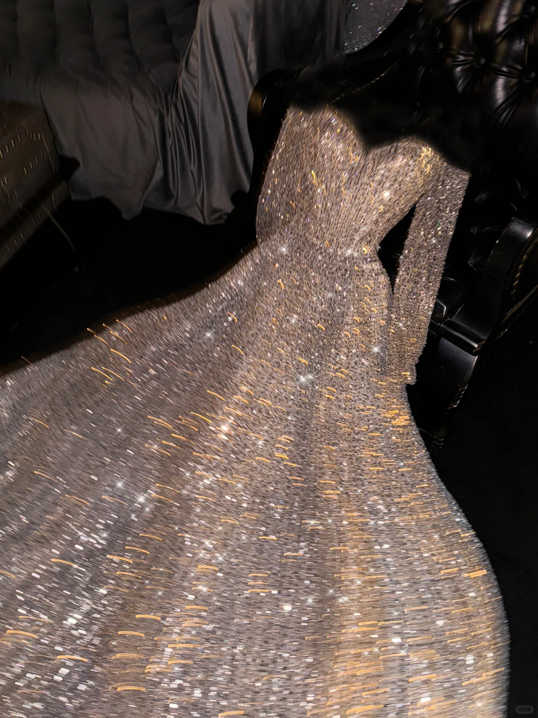Shiny A Line Long Sleeve Silver Sequin Long Prom Dress Evening Dress DP2461