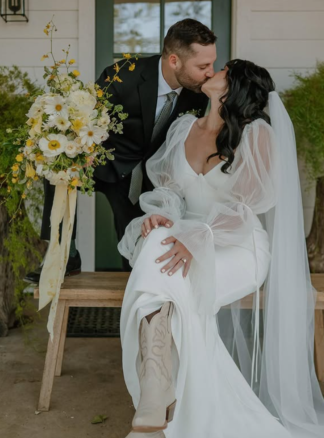 Mermaid Long Sleeve Tulle Satin Long Sweep Wedding Dress DP3657