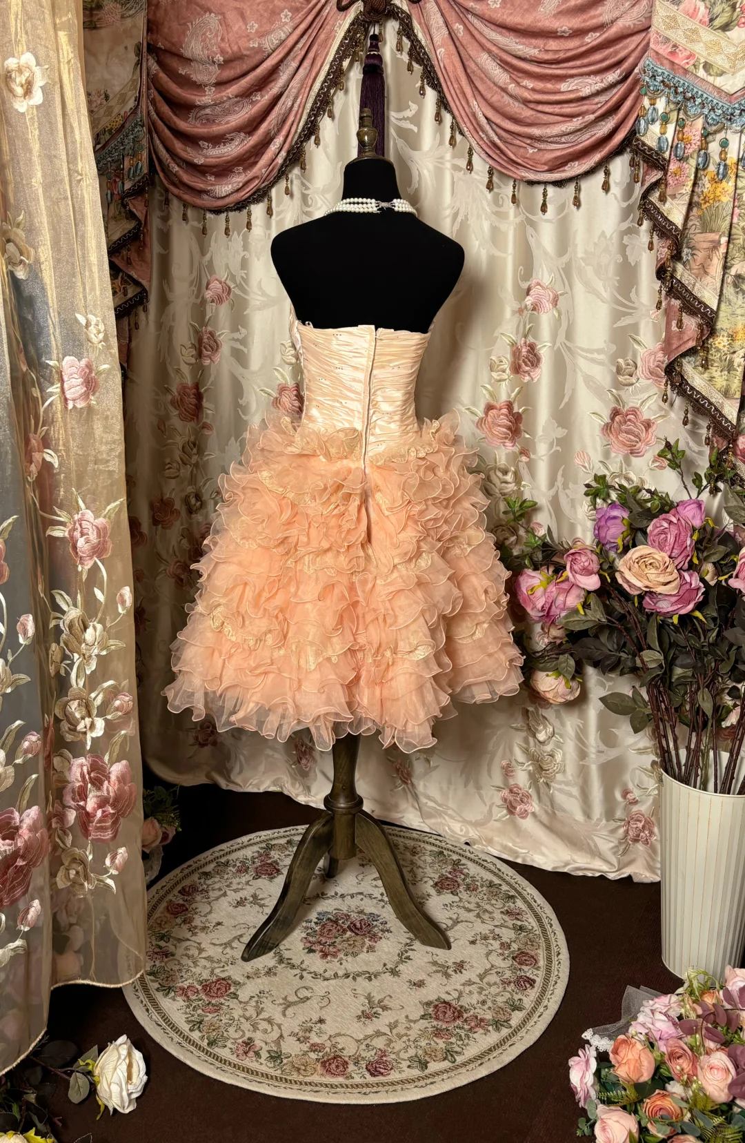 Cute Orange Retro A Line Sweetheart Neck Layered Satin Tulle Homecoming Dress Cocktail Dress DP3181