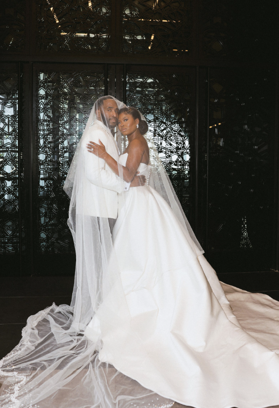 Simple Ball Gown Strapless Satin Long Sweep Wedding Dress with Slit DP1875