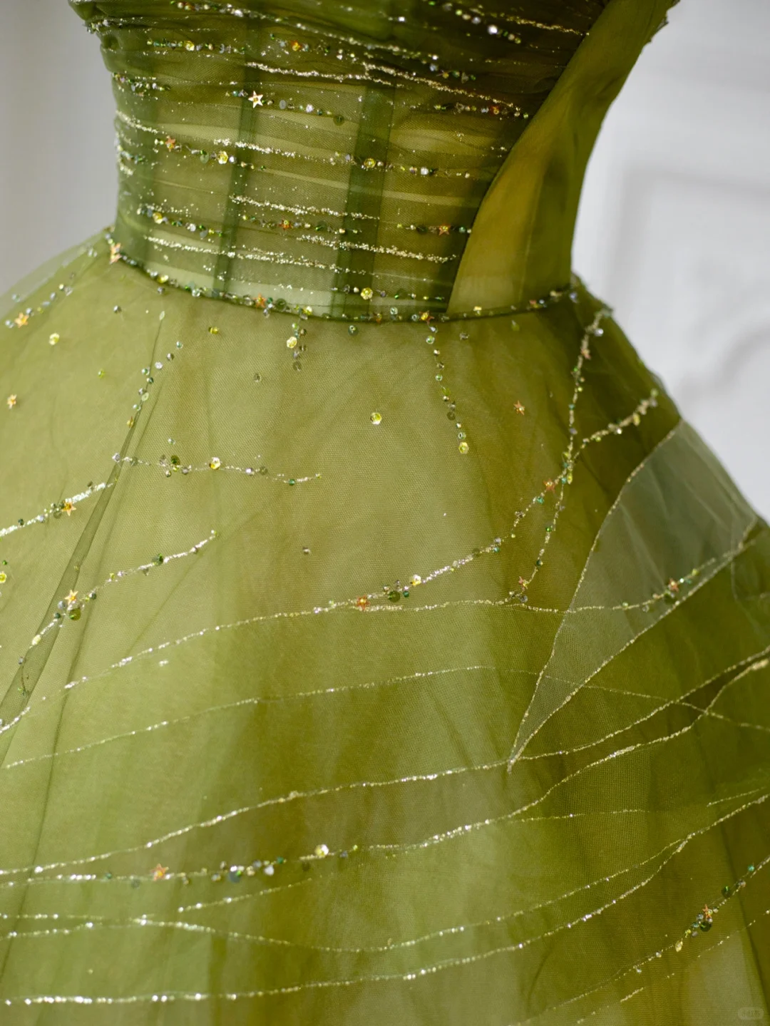The Wizard of Oz A Line Strapless Beaded Green Ombre Tulle Long Party Dress Evening Dress DP2596
