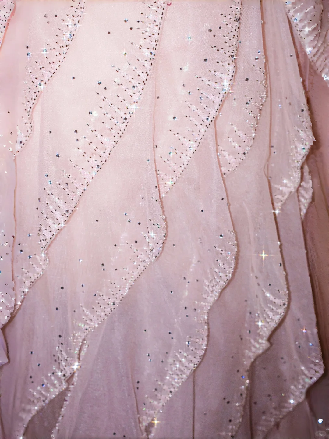 Gentle A Line Off the Shoulder Layered Beaded Pink Organza Long Prom Dress Evening Dress DP2655