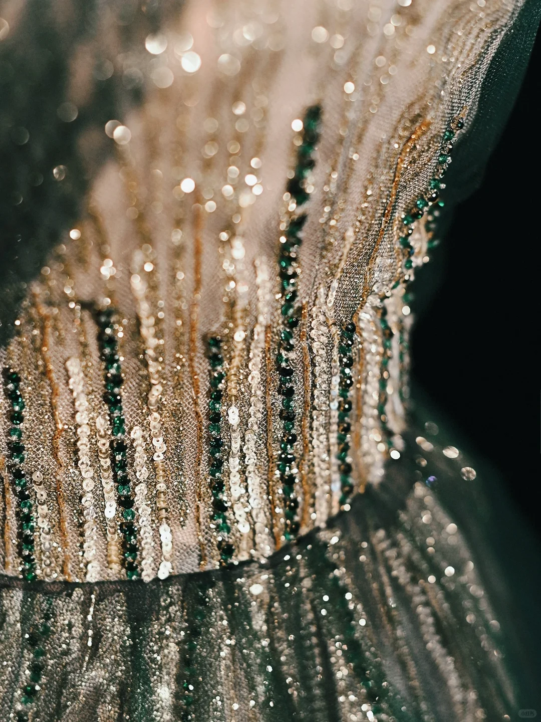 Charming A Line V Neck Sequin Green Tulle Long Prom Dress Graduation Prom Dress DP2144