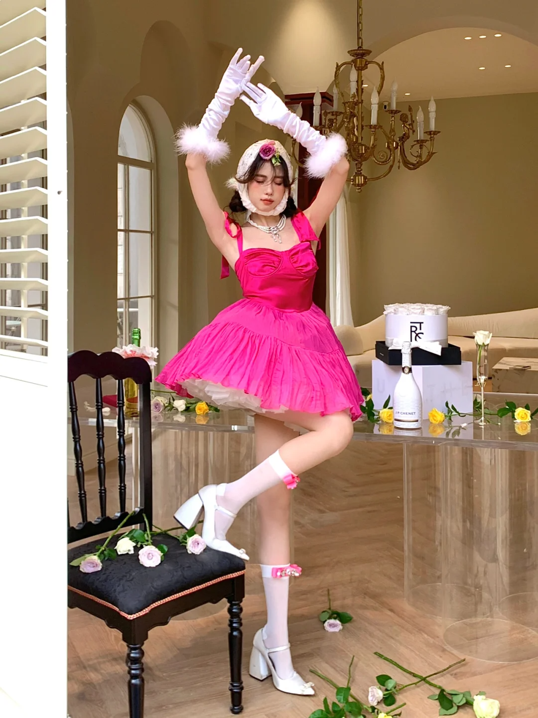 Barbie Pink A Line Spaghetti Strap Satin Tulle Short Homecoming Dress Cocktail Dress DP2526