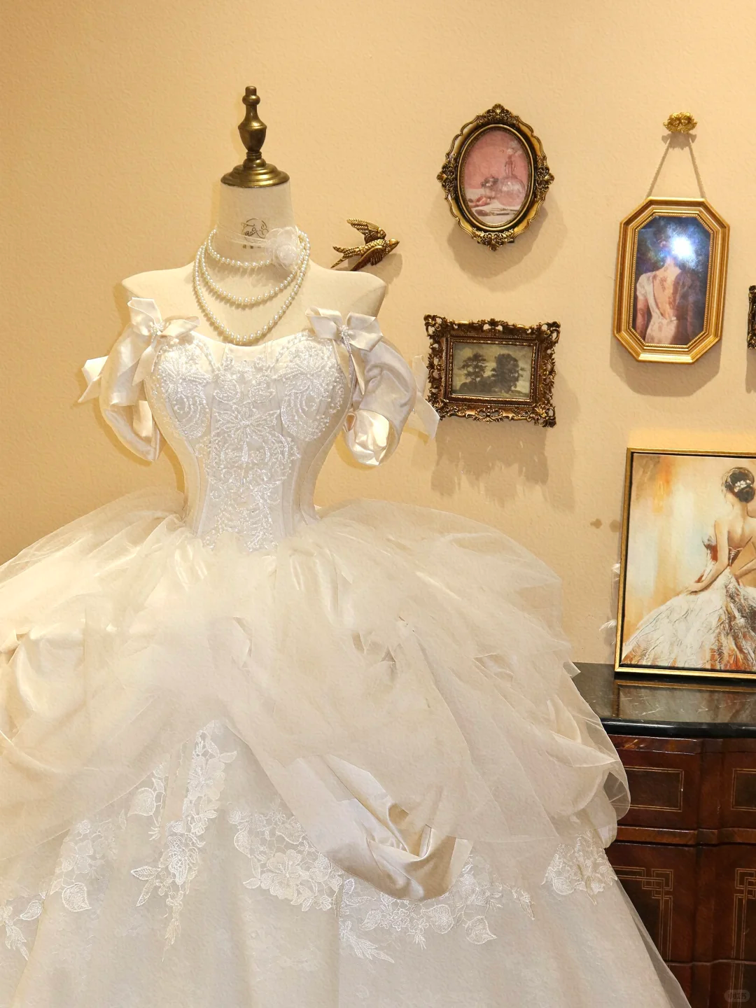 Stunning Ball Gown Off the Shoulder Lace Tulle Long Prom Dress Wedding Dress DP6997