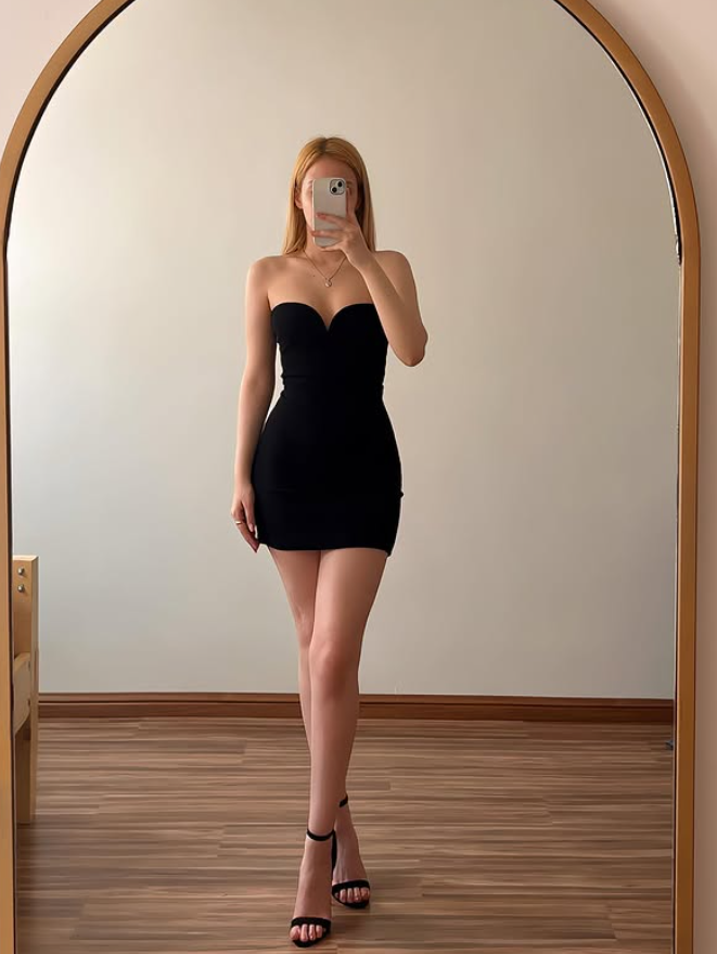 Sexy Black Sheath Sweetheart Neck Satin Short Homecoming Dress Mini Dress DP6478