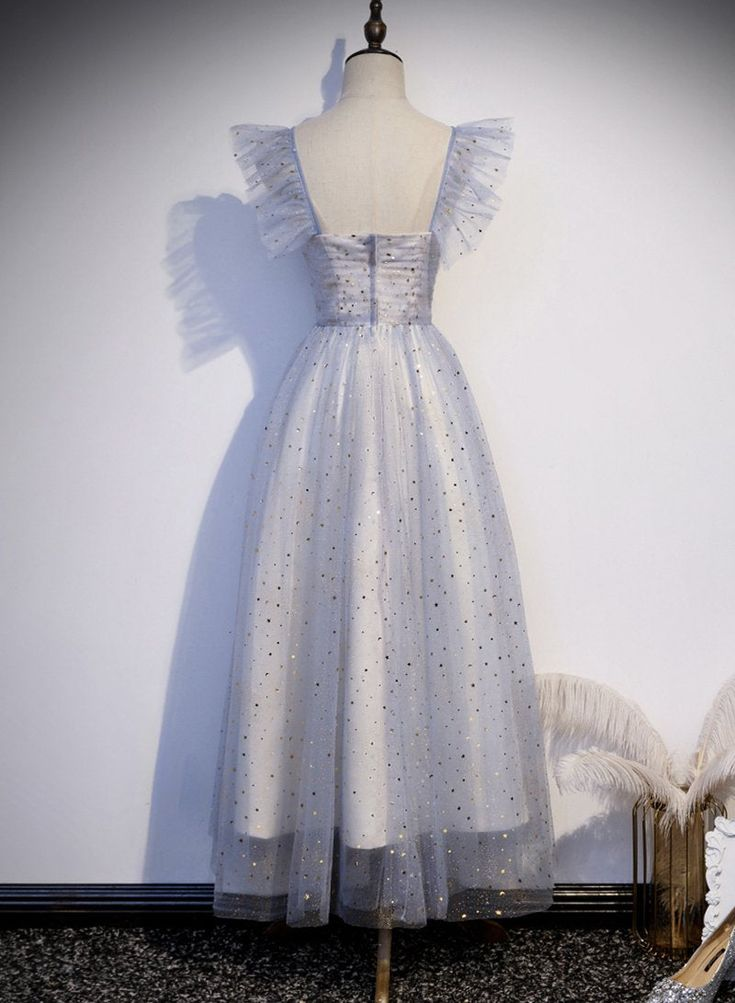 Lovely Tulle Bling Midi Length Party Dress Homecoming Dress DP390