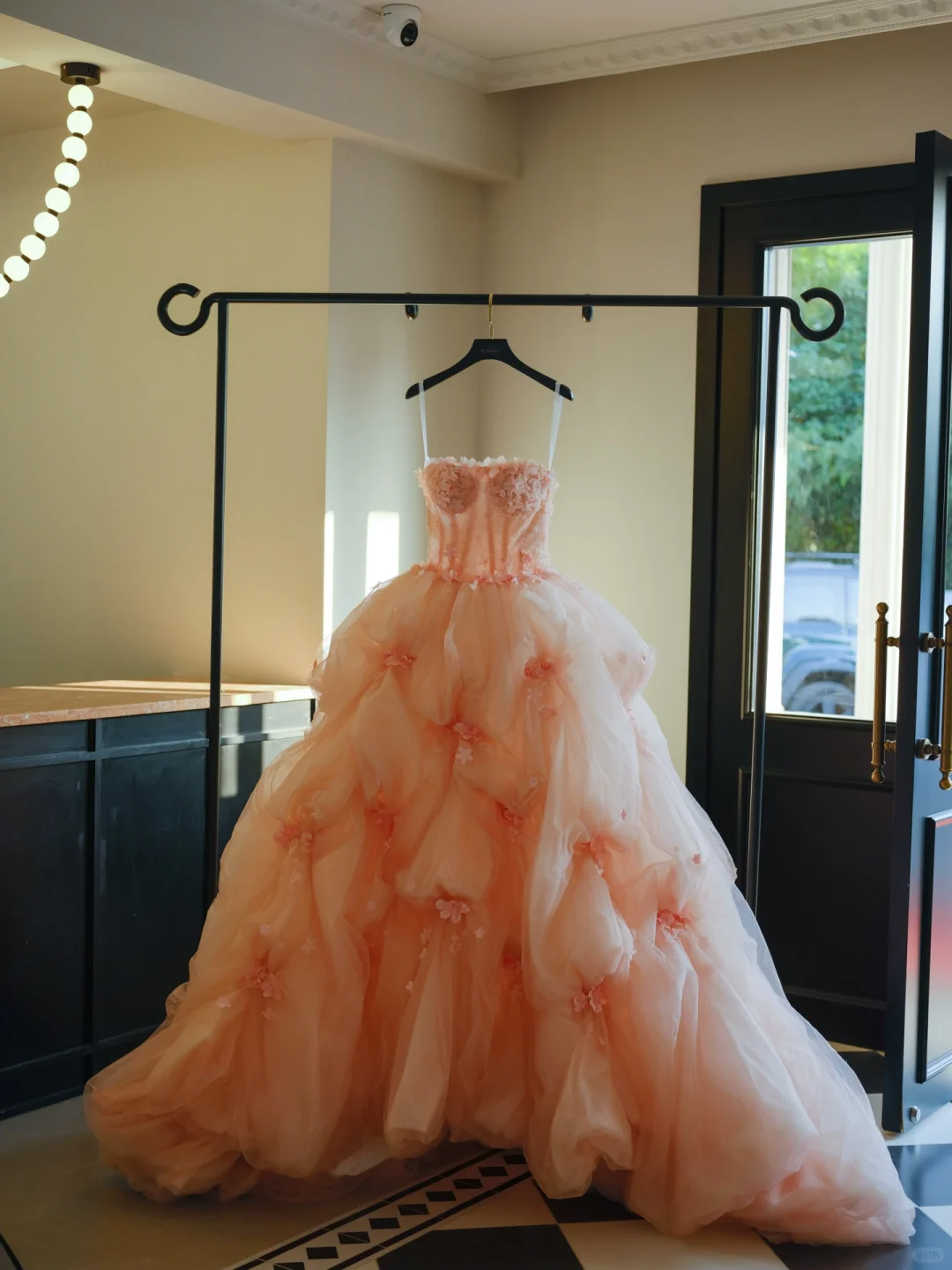Gorgeous A Line Sweetheart Neck Flower Pink Tulle Prom Dress Evening Dress DP2186
