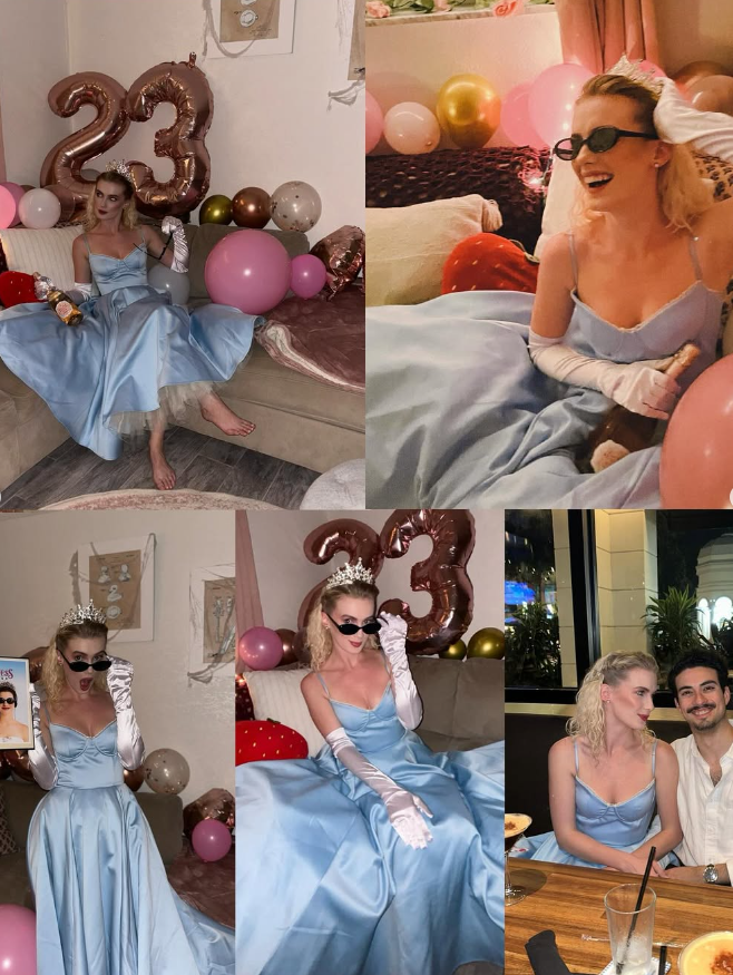 Cute A Line Spaghetti Straps Baby Blue Satin Prom Dress Birthday Dress DP1759