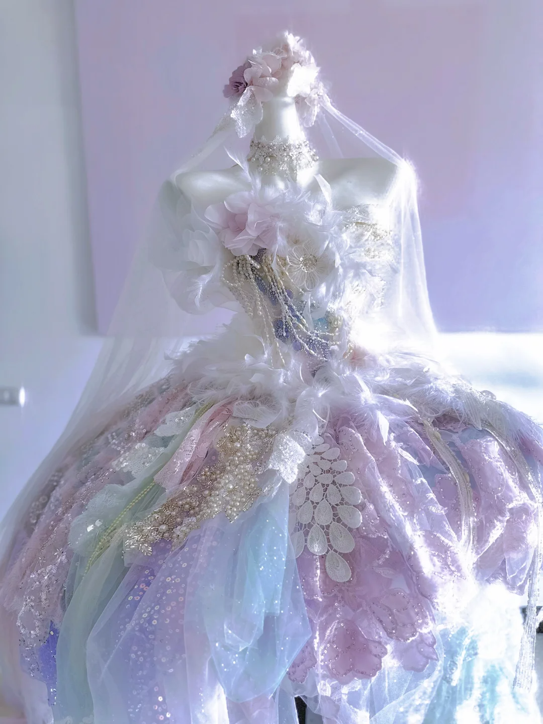 Multi-color Ball Gown Strapless Floral Sequin Tulle Prom Dress 16th Birthday Dress DP3793