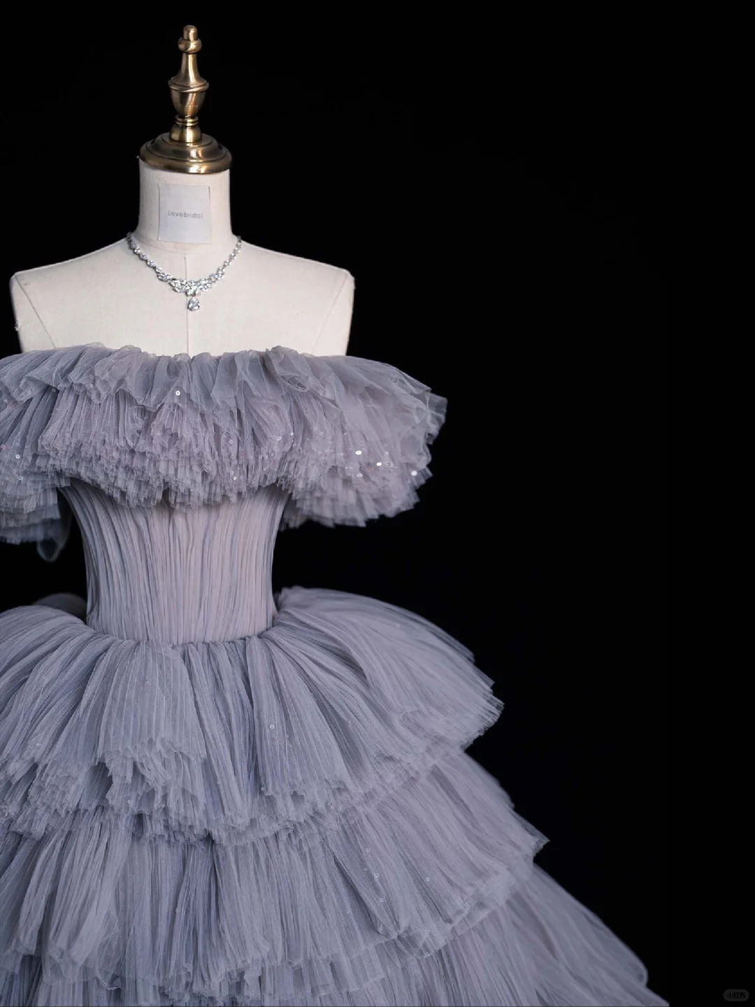 Elegant A Line Off the Shoulder Purple Tiered Tulle Long Prom Dress Evening Dress DP2131